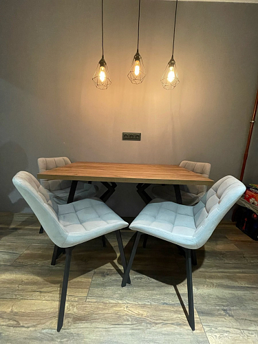 Стул на металлокаркасе Челси К бирюзовый / черный фото покупателя 101