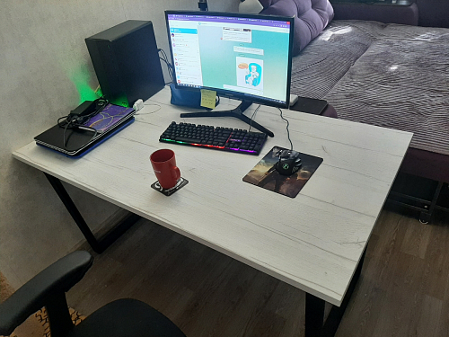 Деревянный стол Лота Лофт 140х80 черный матовый / бетон светлый фото покупателя 635