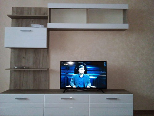 Готовая гостиная Глейс ТБ-200 дуб серый / белый глянец фото покупателя 1