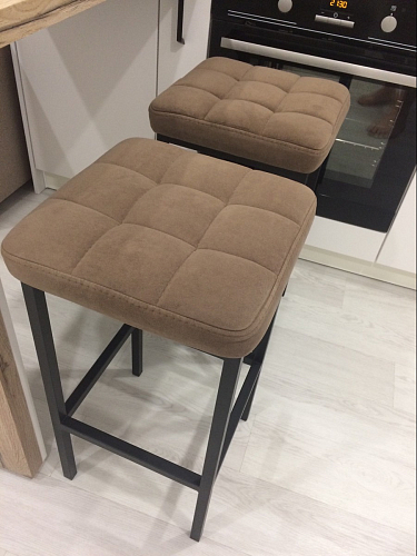 Барный стул Лофт ткань канди крем / черный матовый фото покупателя 47