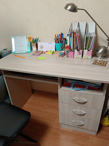 Стол письменный Бриз МДФ волна лайм / ясень светлый фото покупателя 103