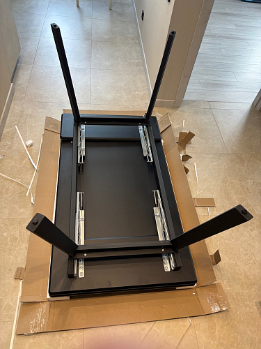 Керамический стол Норман 140(200)х80 серый мрамор larka grey / черный фото покупателя 23