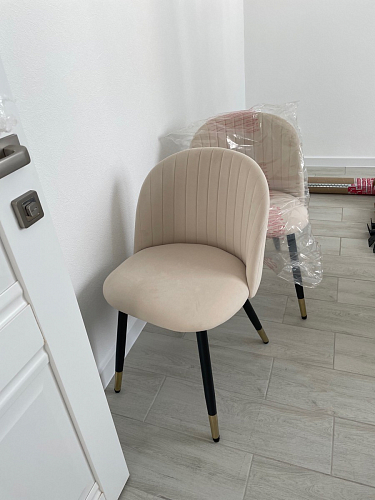 Стул на металлокаркасе Gabi 1 light blue / black / gold фото покупателя 540