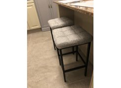 Барный стул Лофт кожзам темно-серый / черный матовый фото покупателя 221