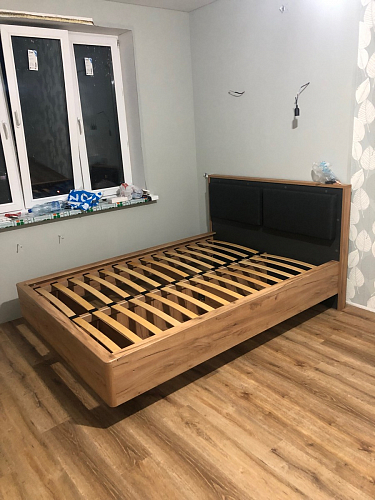 Двуспальная кровать Клауд 160х200 парящая дуб крафт золотой / антрацит фото покупателя 125