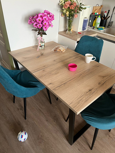 Деревянный стол Лота Лофт 140х80 черный матовый / бетон светлый фото покупателя 19