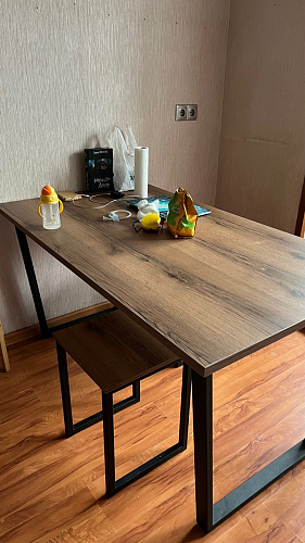 Стол раскладной Лота Лофт 120 25 мм юта / черный матовый фото покупателя 272