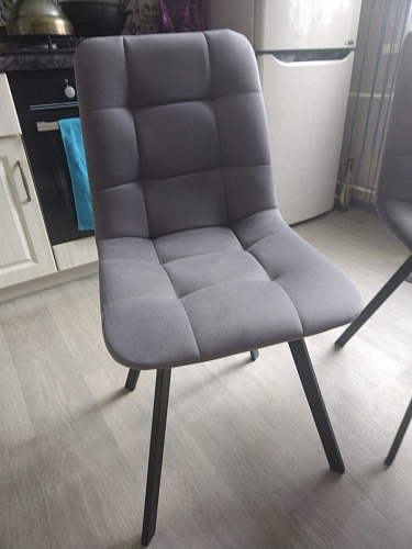 Стул на металлокаркасе Чилли К светло-серый велюр / черный каркас фото покупателя 1043