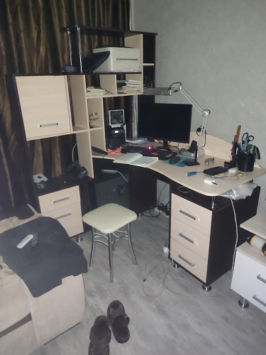 Стол компьютерный Джаз-15 правый дуб сонома / белый фото покупателя 1