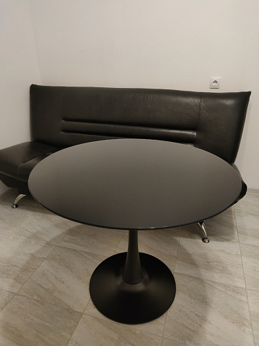Стеклянный стол Tulip 90 black glass фото покупателя 8