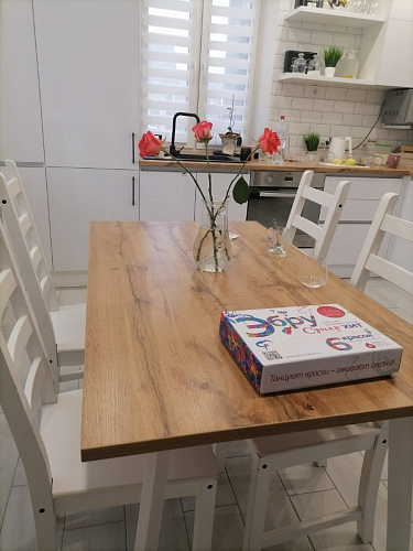 Стол Тринити Лофт 120 32 мм дуб галифакс табако / черный матовый фото покупателя 704