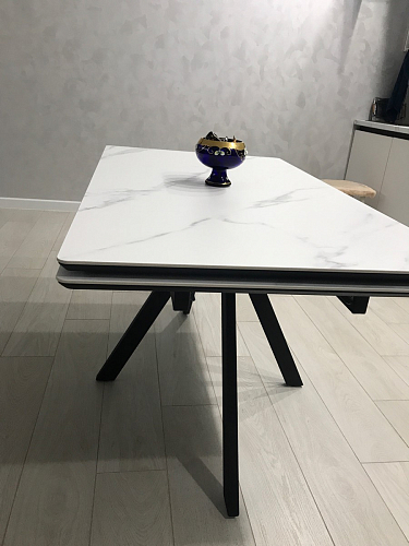 Керамический стол Вилли 140(200)х80х75 черный мрамор shakespeare black / черный фото покупателя 18