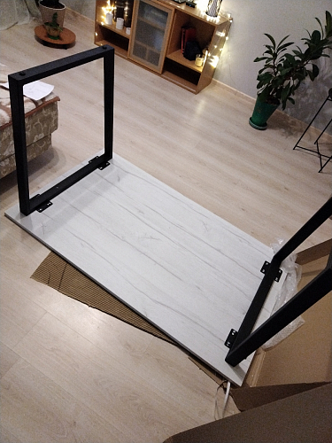 Деревянный стол Лота Лофт 120х75 белый матовый / дуб крафт золотой фото покупателя 525