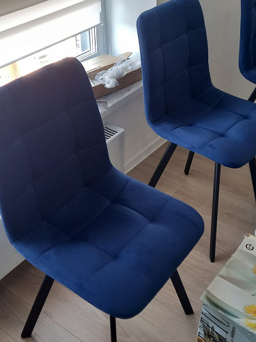 Стул на металлокаркасе Чилли К светло-серый велюр / черный каркас фото покупателя 241