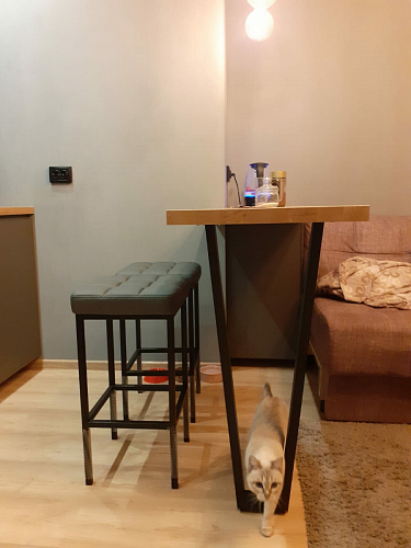 Барный стул Лофт микровелюр катания блэк / черный матовый фото покупателя 13