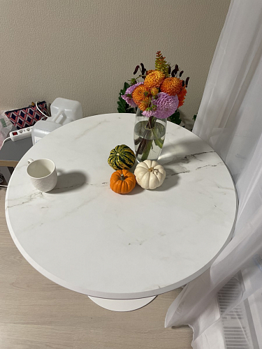 Стол Тулип 80х73 мрамор черный / белый фото покупателя 1