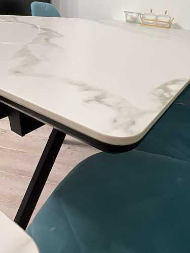 Керамический стол Вилли 140(200)х80 серый мрамор larka grey / черный фото покупателя 34