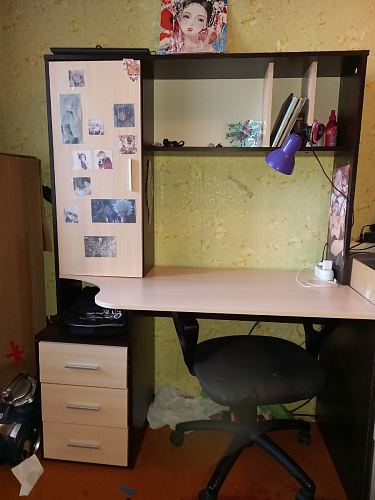 Компьютерный стол КСТ-16 левый дуб сонома / белый фото покупателя 86