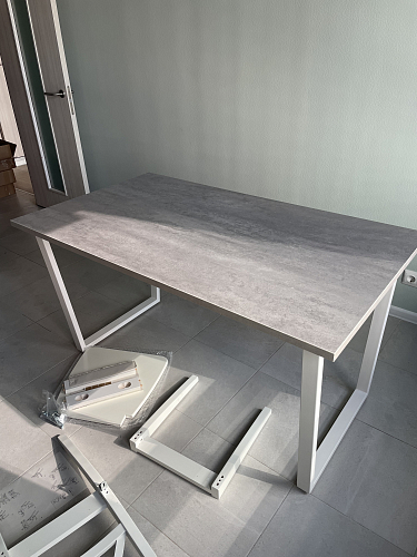 Деревянный стол Лота Лофт 120х75 белый матовый / дуб крафт золотой фото покупателя 1011