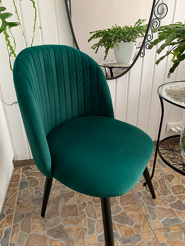 Стул на металлокаркасе Gabi 1 light blue / black / gold фото покупателя 297