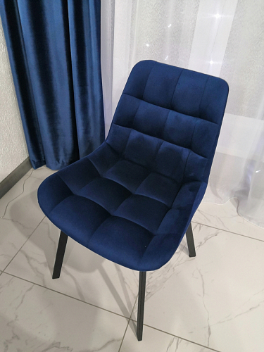 Стул на металлокаркасе Челси морская волна / черный фото покупателя 151