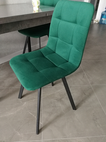 Стул на металлокаркасе Чилли К светло-серый велюр / черный каркас фото покупателя 196