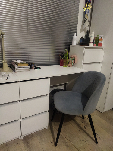 Стул на металлокаркасе Gabi 1 light blue / black / gold фото покупателя 396