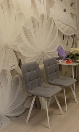 Стул на металлокаркасе Чилли светло-серый / белый каркас фото покупателя 694