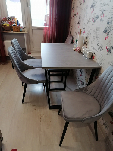 Деревянный стол Лота Лофт 120х75 белый матовый / дуб крафт золотой фото покупателя 300