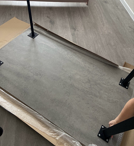 Стол Тринити Лофт 120 32 мм дуб галифакс табако / черный матовый фото покупателя 191