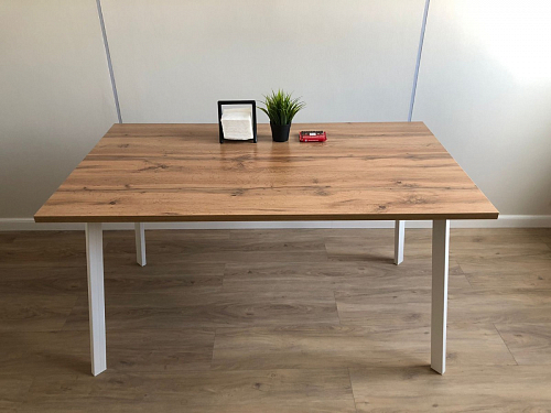 Стол Тринити Лофт 120 32 мм дуб галифакс табако / черный матовый фото покупателя 200