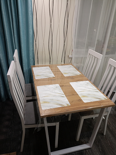 Деревянный стол Лота Лофт 120х75 белый матовый / дуб крафт золотой фото покупателя 453