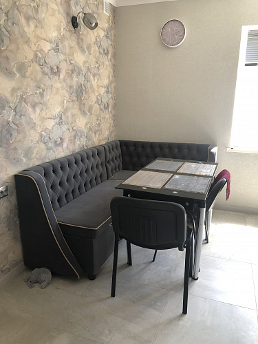 Кухонный диван Лофт правый велюр зеленый фото покупателя 1