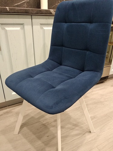 Стул на металлокаркасе Чилли синяя ткань / белый фото покупателя 924