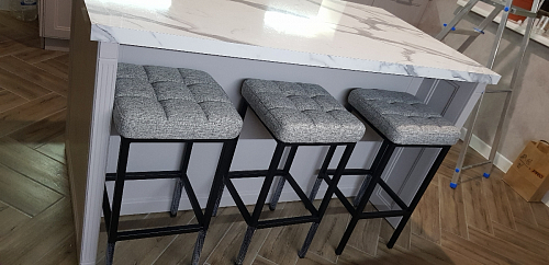 Барный стул Лофт микровелюр катания блэк / черный матовый фото покупателя 67