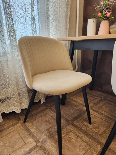 Стул на металлокаркасе Gabi dark beige / black / silver фото покупателя 447