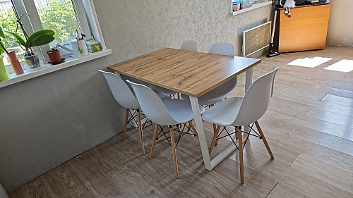 Деревянный стол Лота Лофт 140х80 дуб крафт табачный / черный матовый фото покупателя 837