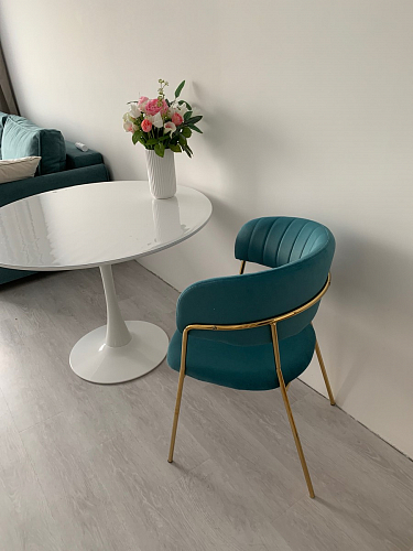 Стул на металлокаркасе Kamelia бежевый / золотой фото покупателя 30