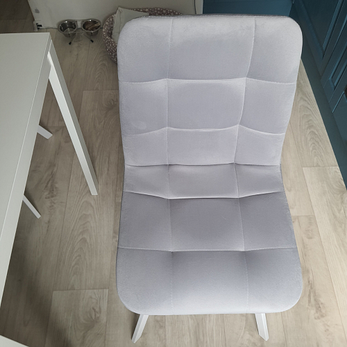 Стул на металлокаркасе Чилли К светло-серый велюр / черный каркас фото покупателя 286