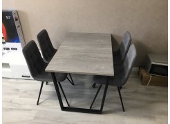 Стол Лота Лофт 140 25 мм черный матовый / бетон фото покупателя 645