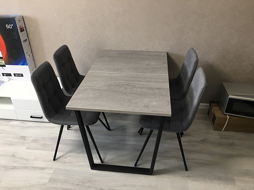 Стол Лота Лофт 140 25 мм черный матовый / бетон фото покупателя 645