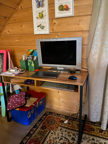 Письменный стол Леон Лофт дуб делано светлый / белый матовый фото покупателя 12