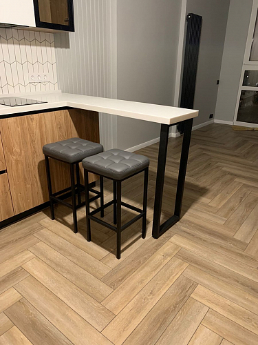 Барный стул Лофт ткань канди грей / черный матовый фото покупателя 15