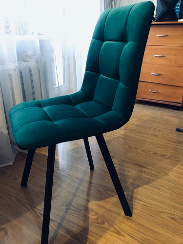 Стул на металлокаркасе Чилли черный / зеленый фото покупателя 755