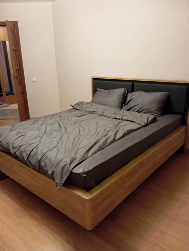 Двуспальная кровать Клауд 160х200 парящая дуб крафт золотой / антрацит фото покупателя 449