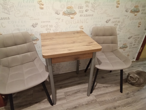 Стул на металлокаркасе Челси бежевый / белый каркас фото покупателя 73