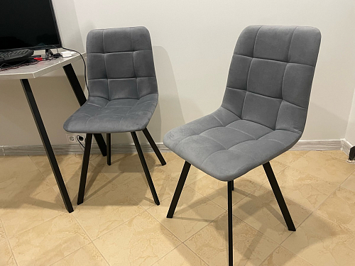 Стул на металлокаркасе Чилли синяя ткань / белый фото покупателя 843