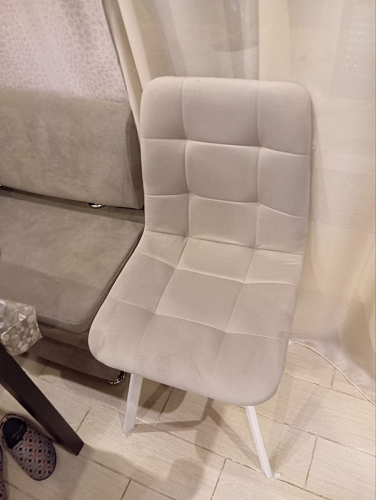 Стул на металлокаркасе Чилли синяя ткань / белый фото покупателя 294