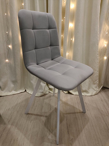 Стул на металлокаркасе Чилли К светло-серый велюр / черный каркас фото покупателя 178