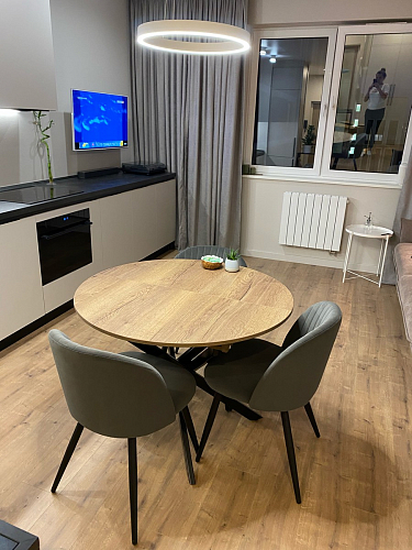 Стул на металлокаркасе Gabi 1 light purple / black / gold фото покупателя 325